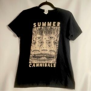 Vintage Sm SUMMER CANNIBALS Band Tee Black PDX Rock n Roll